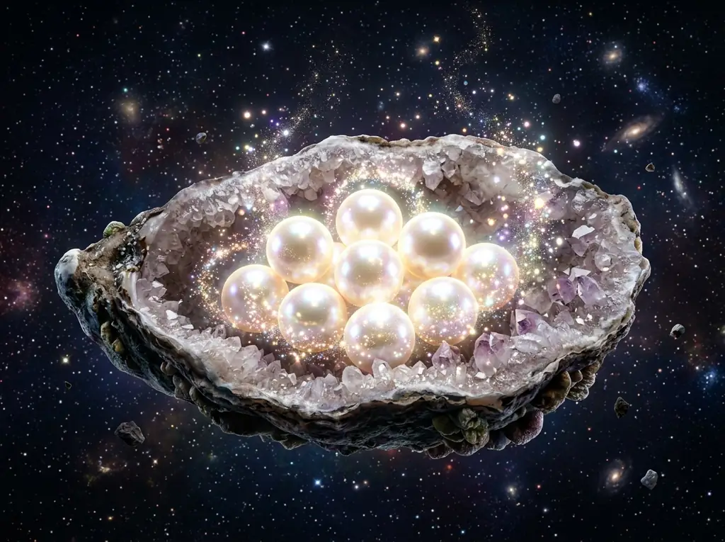 Glowing starpearls underwater