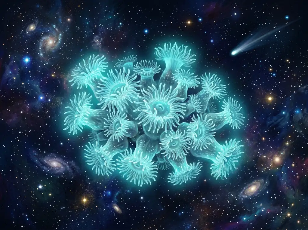 Ethereal cosmic coral formation