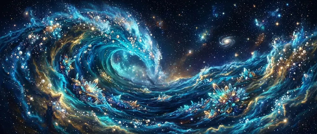 Expansive cosmic ocean panorama